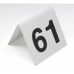 G.E.T. Plastic Black On White Table Number Cards Numbers 51 to 75-3″L x 3″H