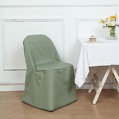 6 Eucalyptus Sage Green Polyester FOLDING CHAIR COVERS Wedding Banquet