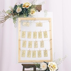 BALAPET Rustic Wedding Seating Chart Frame w/ 20 Printable Cards & Clips 24×18”