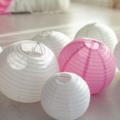 Mudra Crafts Mixed Size Round Chinese White Paper Lanterns Hanging Decor | 10…