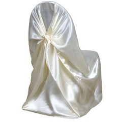 6 Ivory SATIN UNIVERSAL CHAIR COVER for Wedding Banquet Reception Decorations