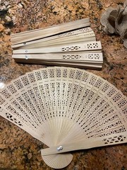 Wood Wedding Fans x5