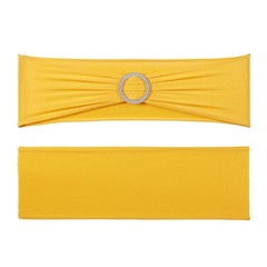 Uimoso 50PCS Gold Stretch Spandex Chair Sashes Elastic Band Wedding Party Dining