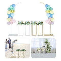 Ballon Stand+2Flower Stands Arch Backdrop Stand for Parties Wedding Flower Stand