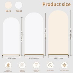 Double Color Arch Backdrop Cover Set of 3 – 6FT+6.6FT+7.2FT White+Crean