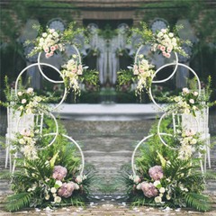2x Heavy Duty Backdrop Stand w/ Base Portable Wedding Metal Arch Party Frame Kit
