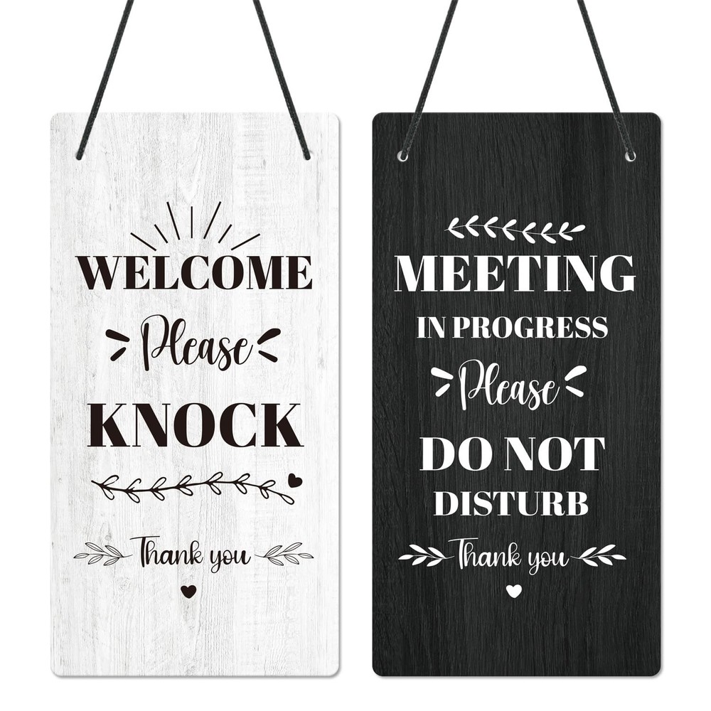 Do Not Disturb Door Hanger Sign – Welcome Please Knock Sign Meeting in Progre…