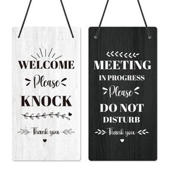 Do Not Disturb Door Hanger Sign – Welcome Please Knock Sign Meeting in Progre…