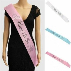 Party sash Pink SHOWER SASH MUM SHOWER Boy Girl White SASH Baby simple color