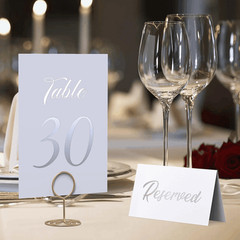 Silver Table Numbers 1 30 for Wedding Reception Silver Foil Table Number