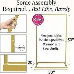 Gold Metal Wedding Welcome Sign Stand Easel Holder Seating Chart #R019