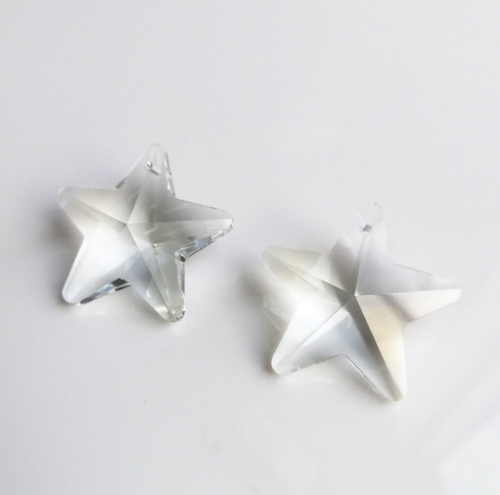 10PCS 29mm Star 6Color Crystal Prisms Pendants Bead SunCatcher Charms Ornament