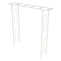 2M Metal Garden Arch Tubular Arbour Trellis Roses Climbing Plant Support Archway