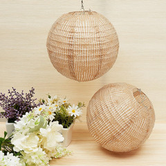 12 Pcs Print Burlap Paper Lanterns round Chinese Paper Lanterns Farmhouse Boho C
