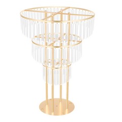 Wedding Gold Crystal Flower Stand, Round Pedestal Stand, Crystal Flower Stand