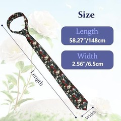 Cotton Floral Ties for Men, 2.76″ Skinny Mens Tie Flower Men’s Wine Red Black
