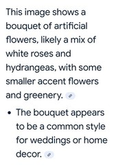 Ivory White Bouquet-5 Cabbage Roses, Hydrangea, Small Accent Berries, Greenery