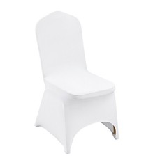 Stretch Spandex Wedding Party Arched Front Chair Covers White (50pcs)