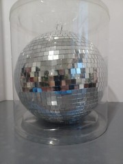 10″ Large Silver Glass Hanging Disco Ball, Ornament De Noel, Christian Siriano