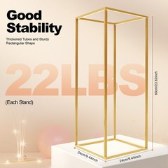 4Pcs Gold Metal Column Flower Stands Centerpiece Holder Rack Party/Wedding Decor