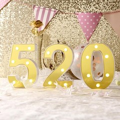 6″ tall GOLD 5 LED Lighted Marquee Numbers Sign Party Wedding Events Decorations