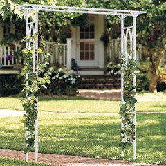 2M Heavy Duty Metal Wedding Rose Arch Garden Arbor for Climbing Plant Backyard