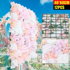 12* Artificial Flower Wall Panel Hydrangea Rose Photo Wall Wedding Home Decor