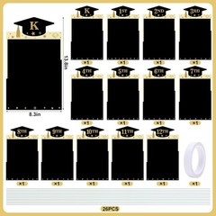 13 Pcs DIY Graduation Yard Signs, 13.8 x 8.3 K-12 Congrats Grad Photo Lawn Sig