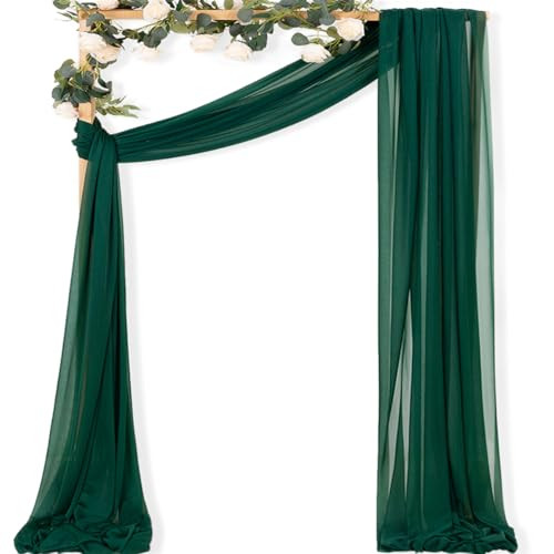 Emerald Green Wedding Arch Draping Fabric 1 Panel 29″ x 6.6 Yards Extra Long