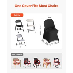Uimoso 150PCS Black Stretch Spandex Chair Covers for Events and Dining