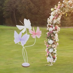 White& Pink& Purple Giant 3-head Artificial Butterfly Wedding Decoration