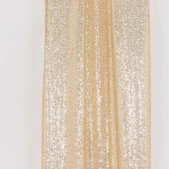2 CHAMPAGNE 8ft x 2ft Sequined Backdrop Curtain with Rod Pockets Wedding