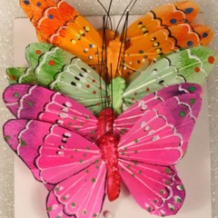 12 Piece Lot Artificial Butterflies 6 Color Assortment #12015353029