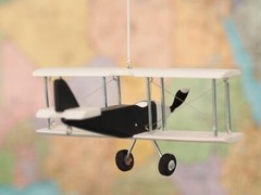 Hanging Airplane, Black White, Nursery Decor, Decorative wooden airplane