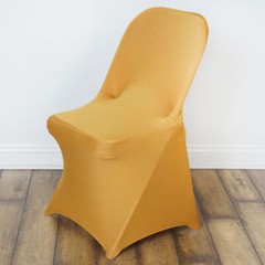 10 Gold Stretchable Spandex Chair Covers Wedding Banquet Reception Decorations