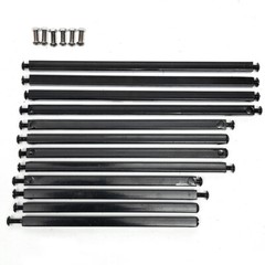 3Pc Black Metal Square Plant Stands Set Tiered Display 20×20×50–26×26×70 cm