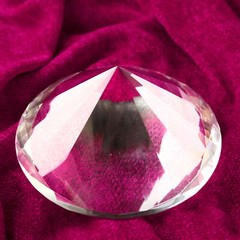 Huge Clear Crystal Diamond Paperweight Unique 6 inch, 150mm