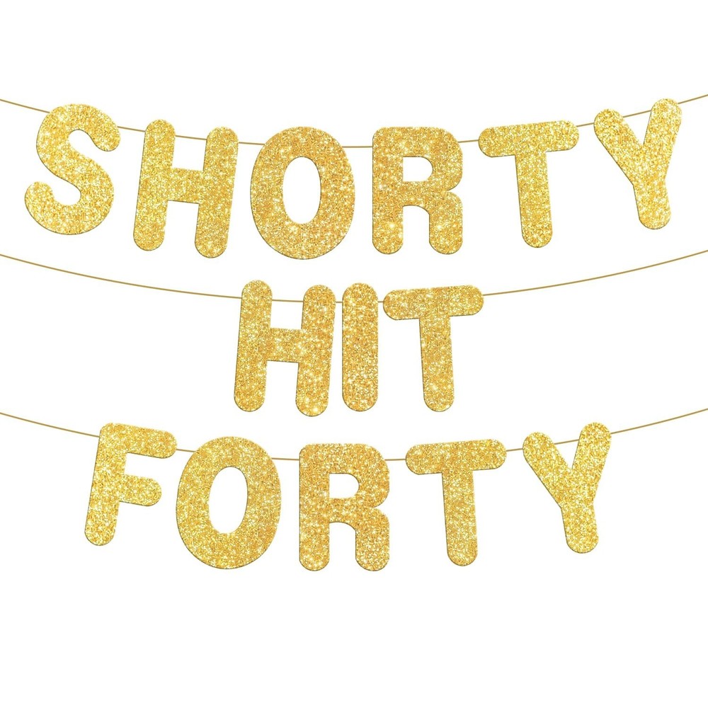 Pre-strung Shorty Hit Forty 40th Birthday Decorations Party Banner for Women,…