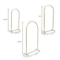 3 Pcs Arch Backdrop Stand Wedding Backdrop Gold Stand For Wedding Ceremony Metal