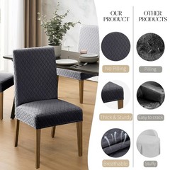 MOSAYT 100% Waterproof Dining Room Chair Covers Set of 4, Super Fit Stretch J…