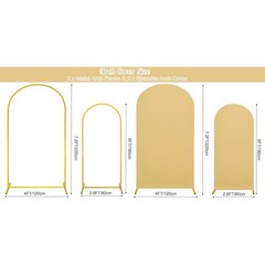 Wedding Arch Stand Set 2pcs Spandex Cover Portable Backdrop Elegant Decor Party
