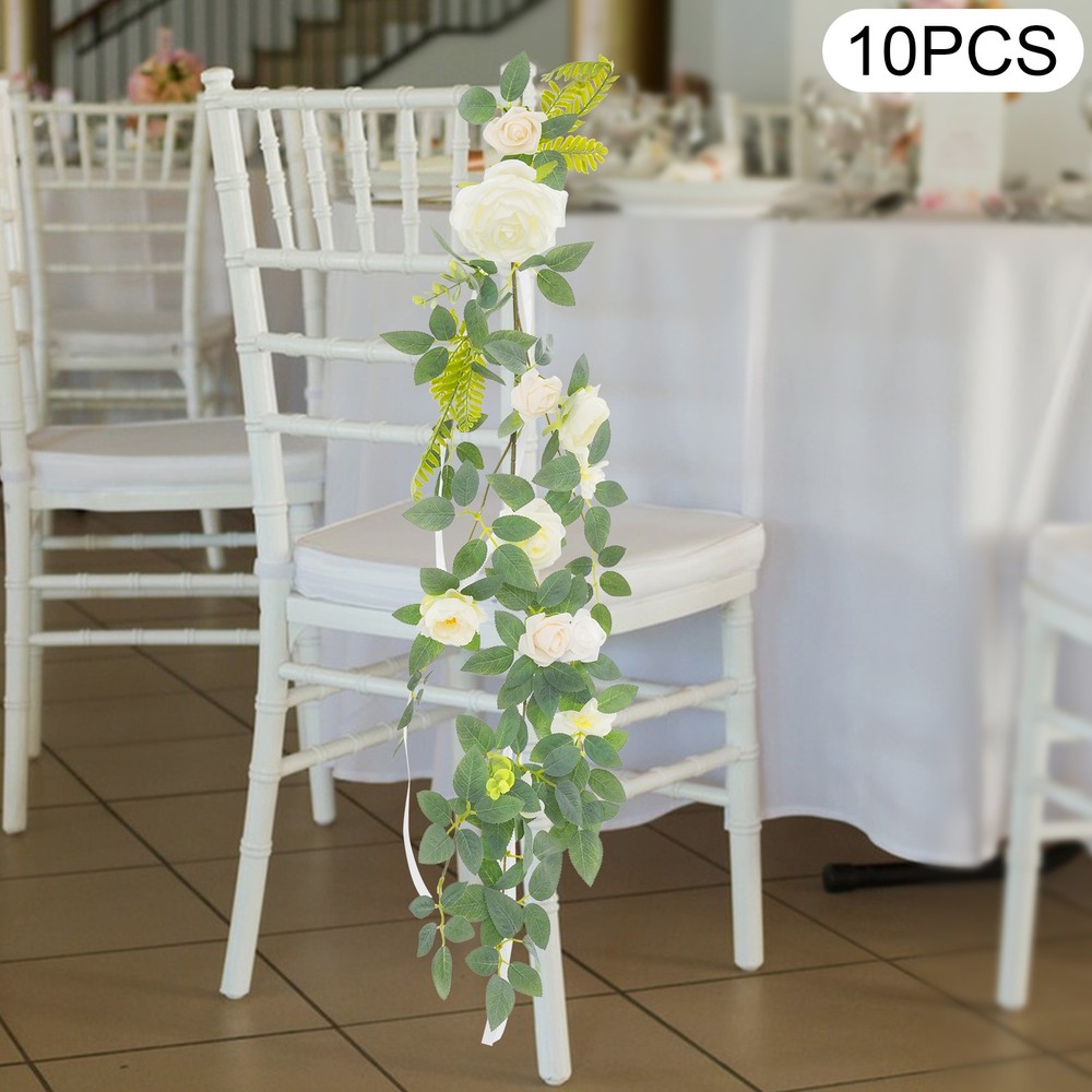 10pcs Wedding Chair Decorations Wedding Aisle Floral Artificial Flowers Handmade