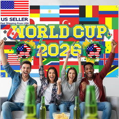 World Football Tournament Cup Celebration Backdrop 43X71 Inch 2026 Vibrant Socce