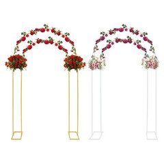 White/Gold Wedding Arch Backdrop Stand 130*40*220cm Metal Arch Backdrop Stand