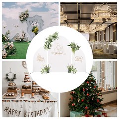 Set Of 2 White Metal Wedding Arch Stands Carbon Steel Backdrop 1.4m