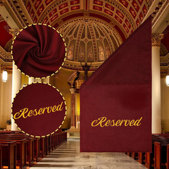 12 Pieces Reserved Seating Signs for Chairs 22 Inch Reserved Signs for Church Pe