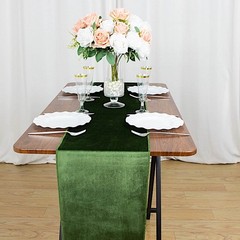 5 12×107″ Premium Velvet Table Runners Wedding Linens Decorations Catering