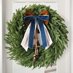 Christmas Decorations – 22 Inch Norfolk Pine Christmas Wreath with Bells and …
