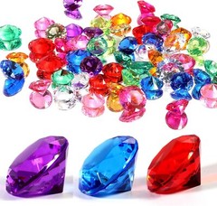 DEODARI 75pcs Multi-Colored Acrylic Gems Plastic Gemstones for Pirate Treasure