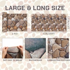 Tegeme 200 ft x 54 Inch Cobblestone Wall Tablecloth Roll Castle Wall Backdrop…